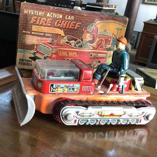 Bulldozer Antique Tin Toy