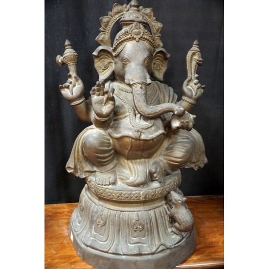 Antique Ganesha Statue Made of Brass