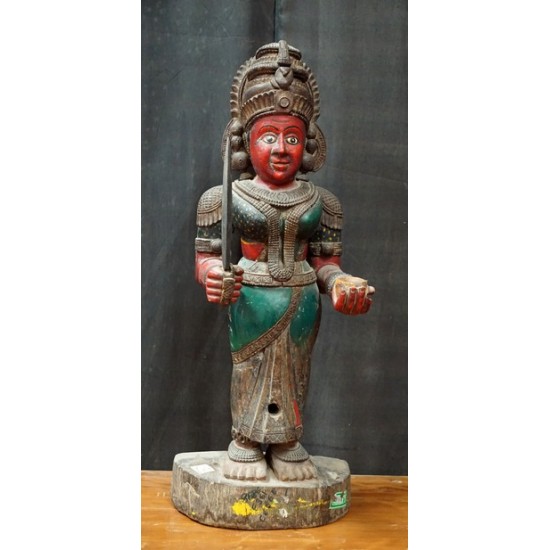 Antique Hindu Temple Security Figure