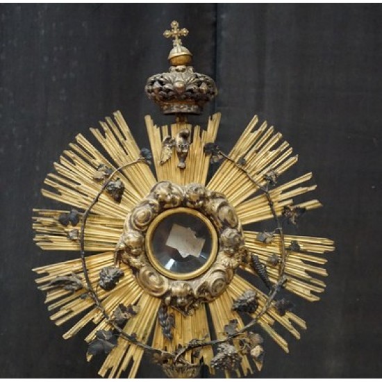 Antique Silver Holy monstrance With Cross