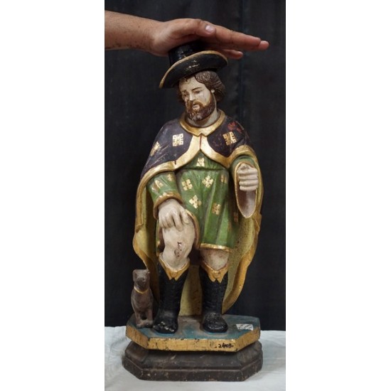 Antique Wooden Saint Anthony Statue