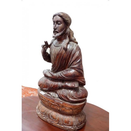 Antique Wooden Carved Jesus Statue