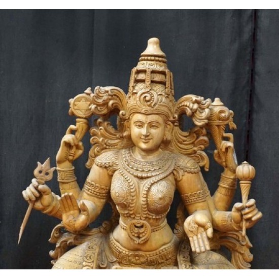 Antique Wooden Lakshmi Statue