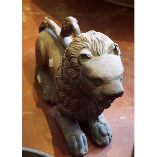 Antique Wooden carved Lion Statue
