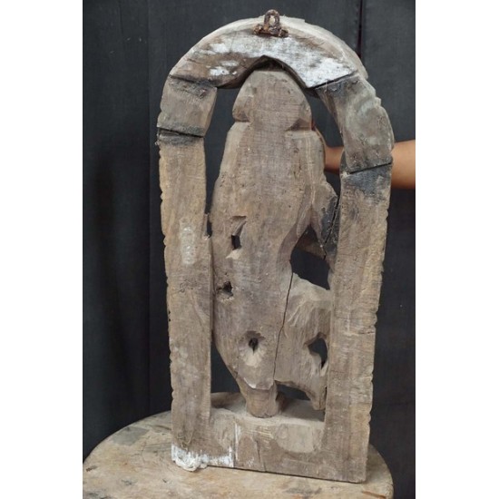 Antique wooden carved Saraswati Statue