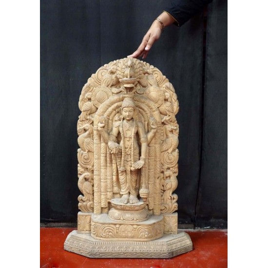 Wooden  Lord Vishnu statue
