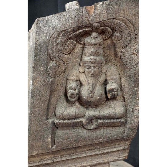 Wooden Chariot Piece Lord Kubera