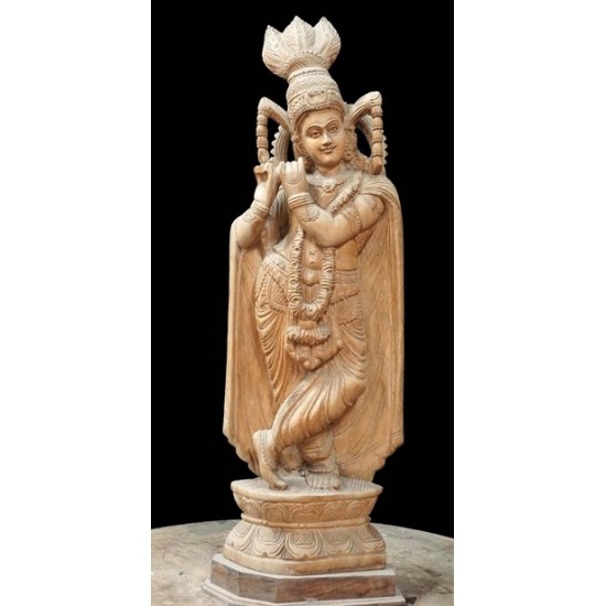 Wooden Lord Krishna