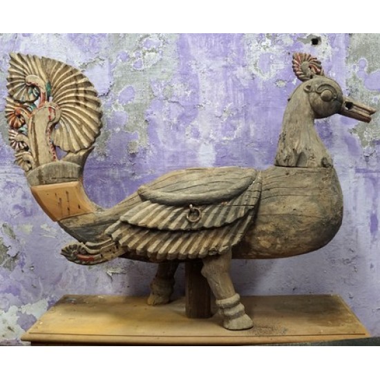 Antique Wodden Peacock Vahana