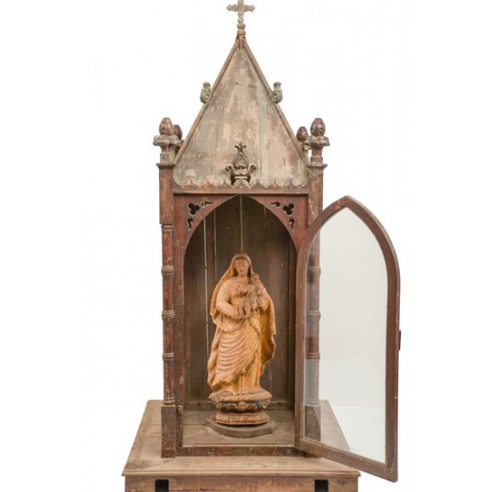 Antique Wooden Alter with Mother Mary
