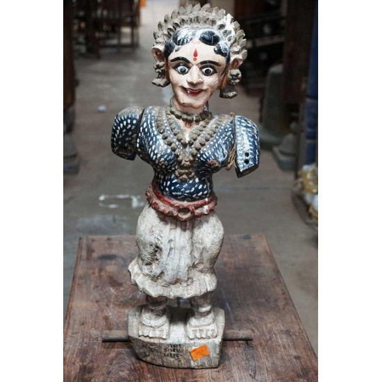 Wooden Lady Statue Home Decor Item