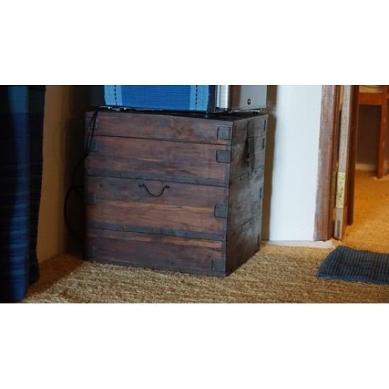 Antique Style Teak Wood Box With Iron Reinforcement