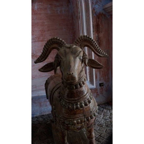 Wooden Decorative Temple Goat