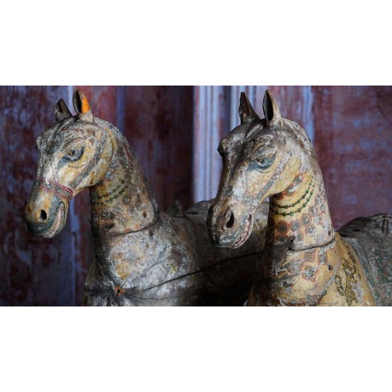Antique Teak Wood Horses