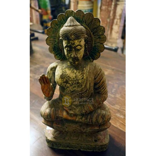 Antique Gautama Buddha Wooden Statue