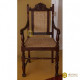Classic Cane and Wood Chair with Armrest