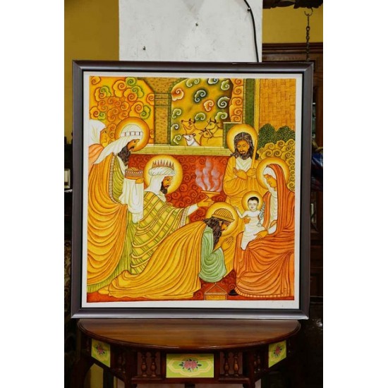 Baby Jesus mural painting