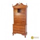 Antique Style Wooden Cabinet with Carved Top Rail
