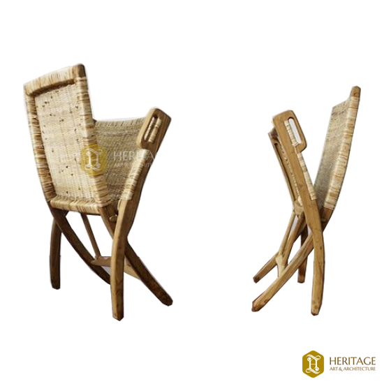 Cane Woven Foldable Easy Chair 