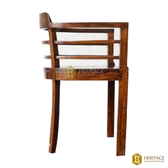 Rounded Vintage Teak Wood Chair
