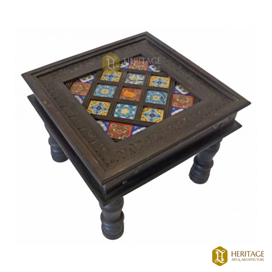 Antique Style Wooden Square Coffee Table