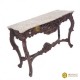 Carved Wood and Marble Topped Console
