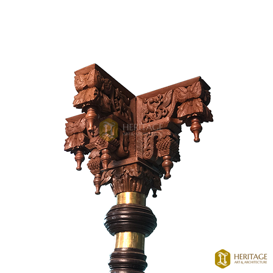 Dravidian Style Wooden Pillar