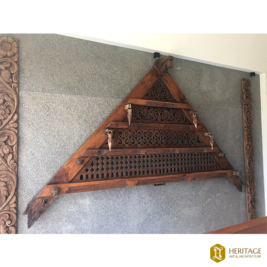 South Indian Style Wooden Hand Carved Gable