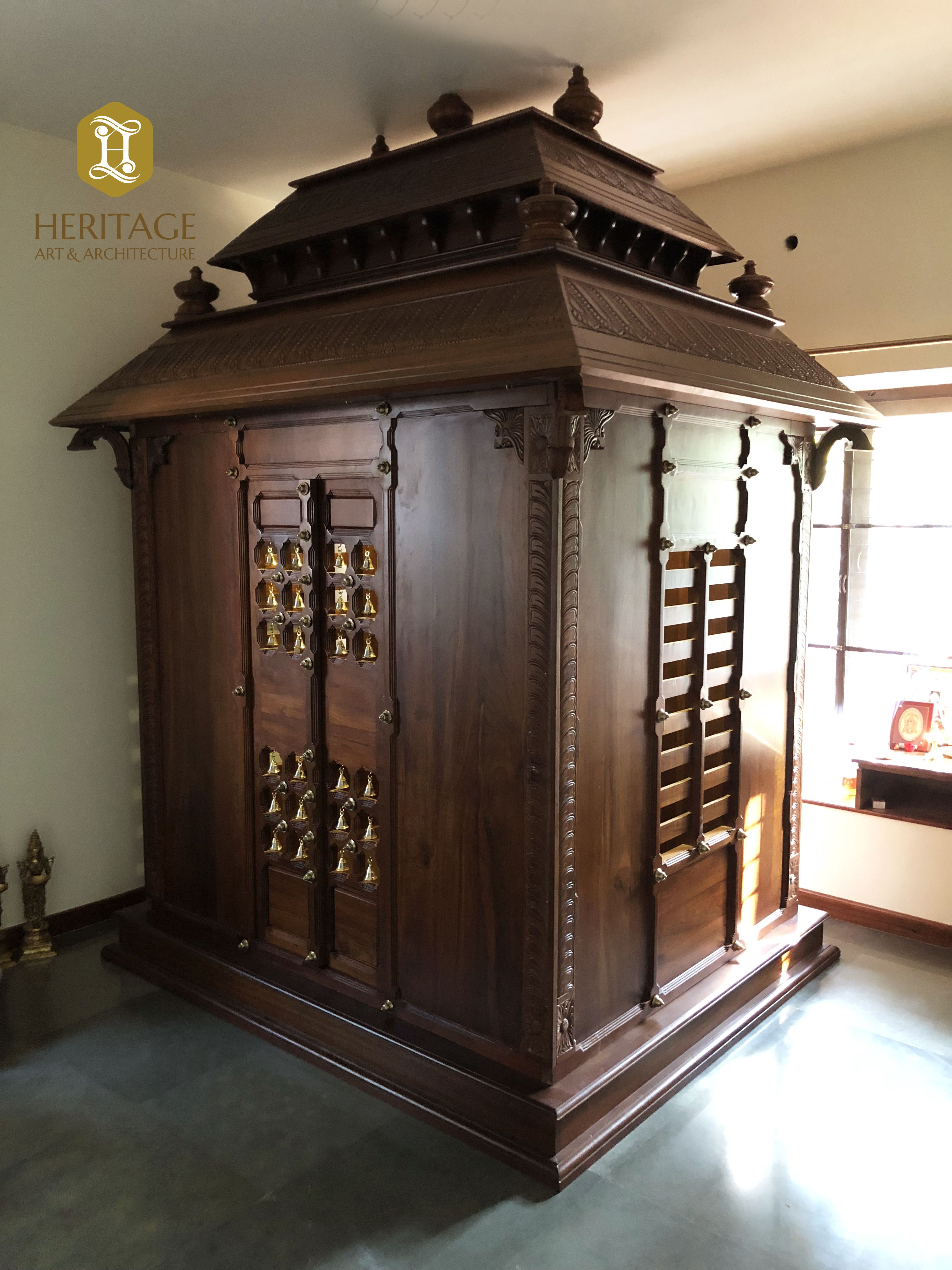 Traditional Wooden Pooja Room Mandir For Home South Indian