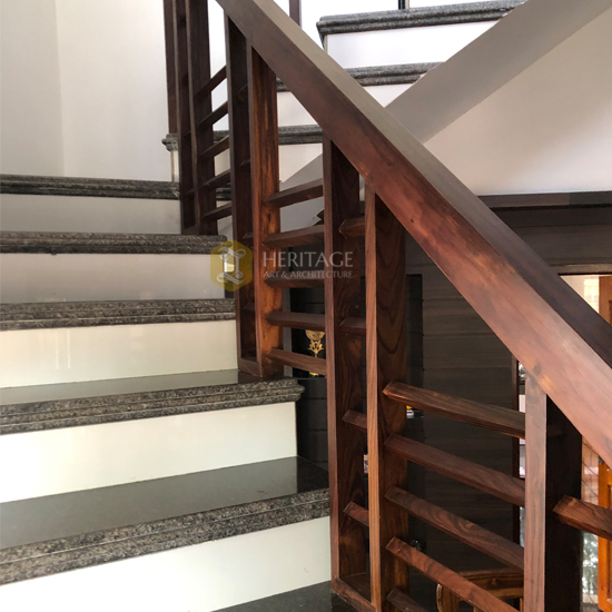Handrails Rosewood Contemporary, Modern Kerala Staircase Wooden Handrail Designs
