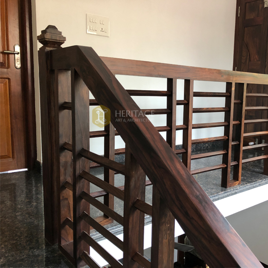 Handrails Rosewood Contemporary, Modern Kerala Staircase Wooden Handrail Designs