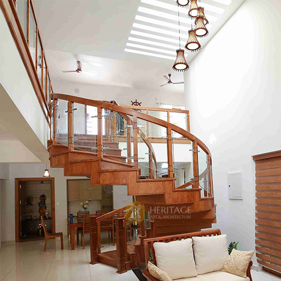 Wooden Curved Stairs 