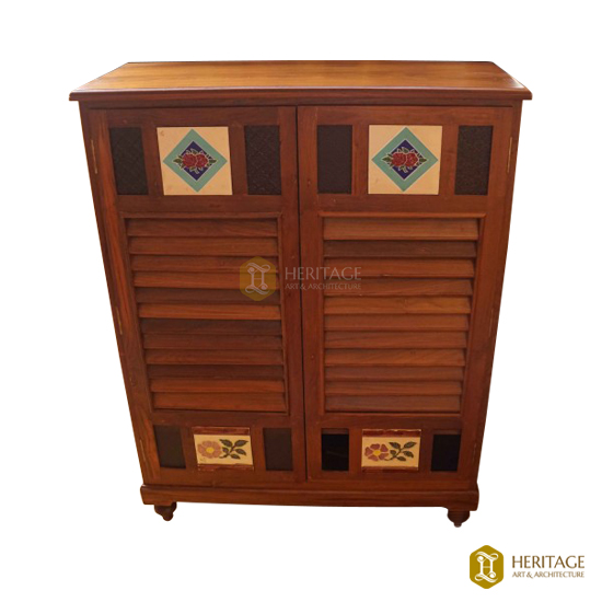 Buy - Shoe Cabinet With 2 Doors - L 60 x W 33 x H 80 cm On HomeStyleUAE